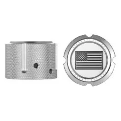 Figurati Designs Front Axle Nut Covers Stainless Reverse Cut Flag