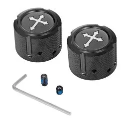 Figurati Designs Front Axle Nut Covers Black Cross