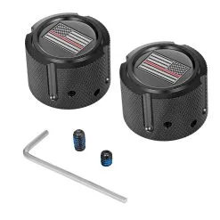Figurati Designs Front Axle Nut Covers Black Red Line