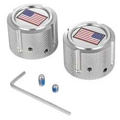 Figurati Designs Front Axle Nut Covers Stainless American Flag