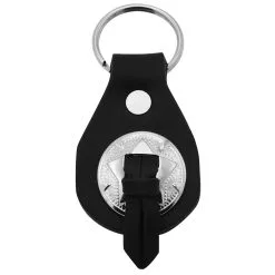 Eagle Leather Chrome Concho Key Fob