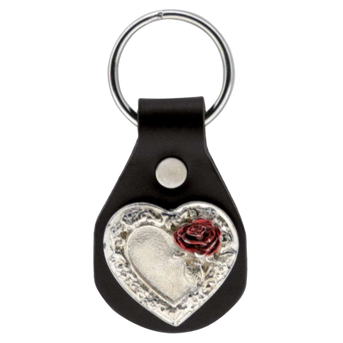 Eagle Leather Rose And Heart Concho Key Fob