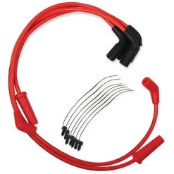 ACCEL Red S/S 8mm Spiral Core Wire Set