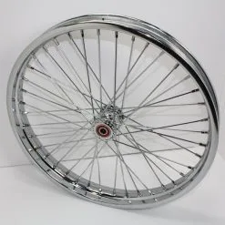 V-Twin Manufacturing Chopper-Style Spool Chrome Front Wheel, 21" X 1.85"