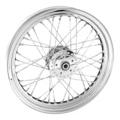 V-Twin Manufacturing 40 Twirled Spoke Chrome Front Wheel, 19" X 2.5"