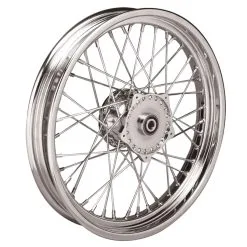 V-Twin Manufacturing 40 Spoke Chrome Front Wheel, 19" X 2.50"
