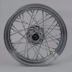 V-Twin Manufacturing 40 Twirled Spoke Chrome Front Wheel, 16" X 3.00"