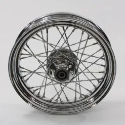 V-Twin Manufacturing Chrome Twisted Spoke Front Wheel, 16 X 3.00"