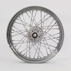 V-Twin Manufacturing 40 Twirled Spoke Chrome Front Wheel, 19" X 2.50"
