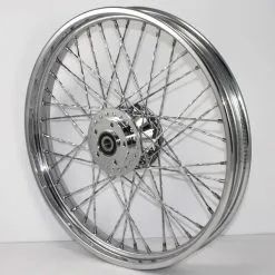 V-Twin Manufacturing 40 Twirled Spoke Chrome Wheel, 21" X 2.15"