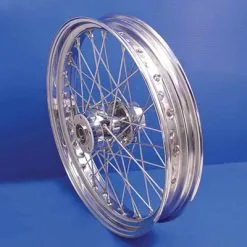 V-Twin Manufacturing Replica 40 Spoke Chrome Front Wheel, 16" X 3.00"