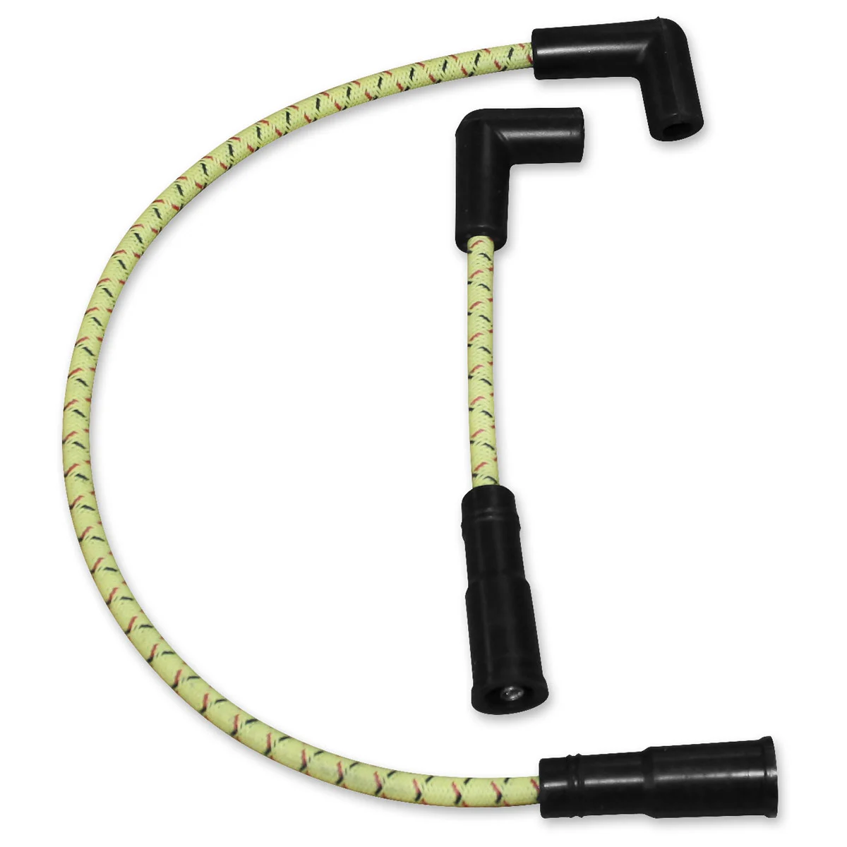 Sumax Yellow And Black With Black Tracer Braided Cloth Spark Plug Wire Set