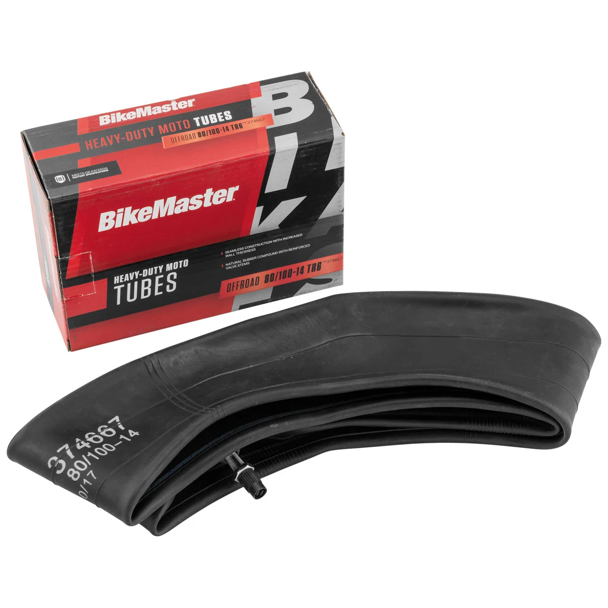 BikeMaster 80/100-14 Heavy Duty TR-6 Straight Metal Stem Tube