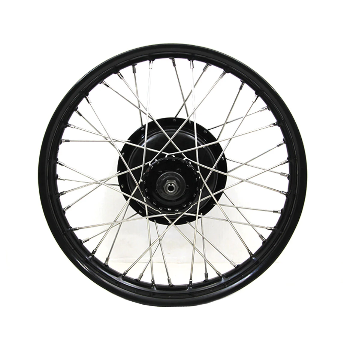 V-Twin Manufacturing Replica 45 Spoke Black/Stainless Front Wheel