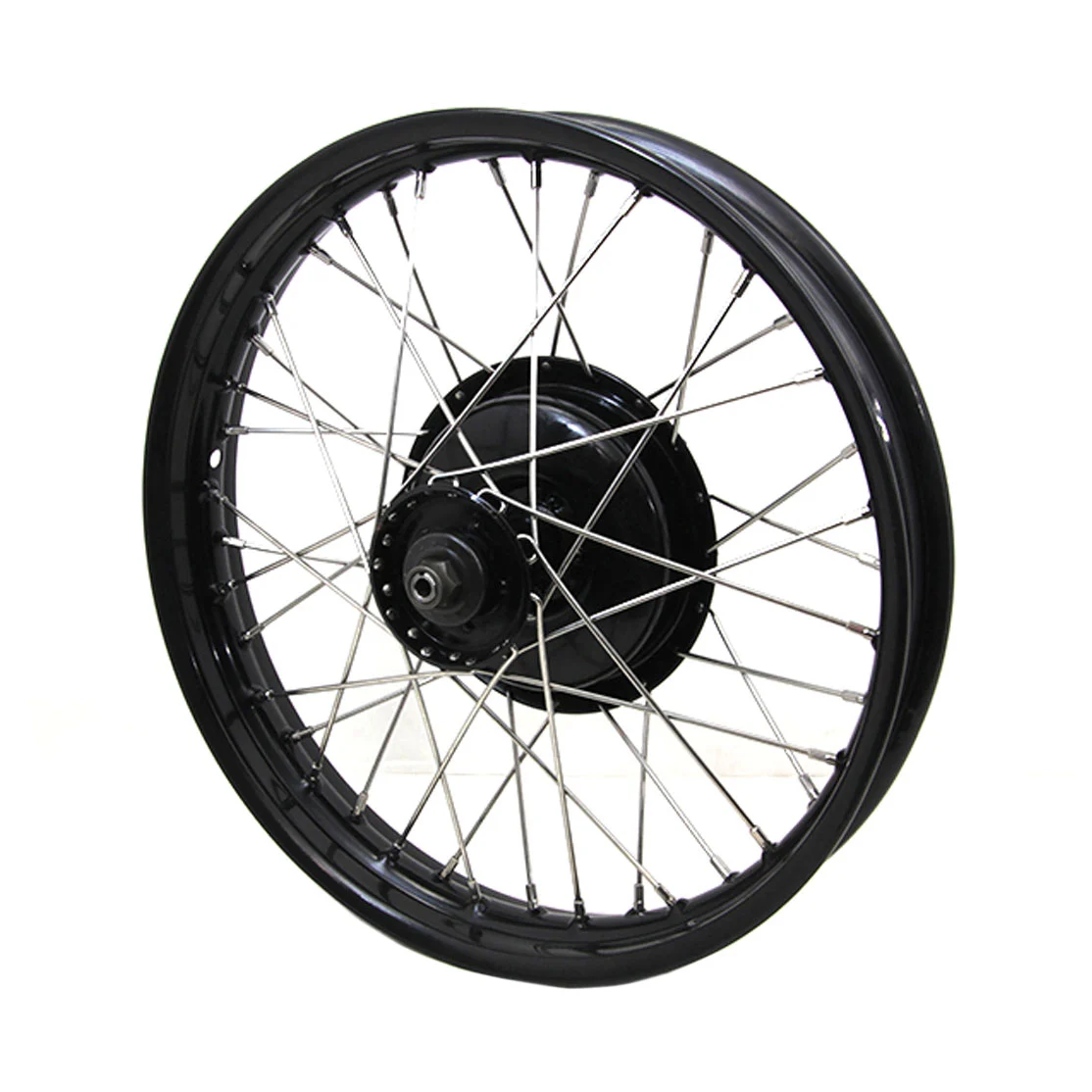 V-Twin Manufacturing Replica 45 Spoke Black/Stainless Front Wheel - Image 2