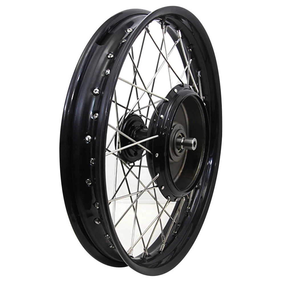 V-Twin Manufacturing Replica 45 Spoke Black/Stainless Front Wheel - Image 3