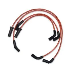 Sumax Orange With Black Tracer Braided Cloth Spark Plug Wire Set