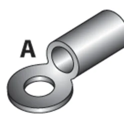 V-Twin Manufacturing Ring Terminal, #6 Eye, 14-16 Gauge