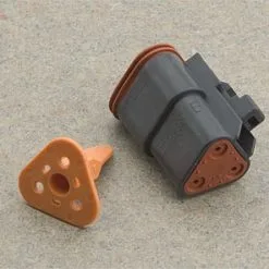 NAMZ Custom Cycle Deutsch 3-Pin Black Plug Wiring Connector