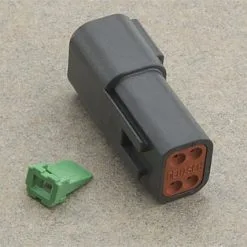 NAMZ Custom Cycle Deutsch 4-Pin Black Receptacle Wiring Connector