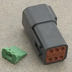 NAMZ Custom Cycle Deutsch 6-Pin Black Receptacle Wiring Connector