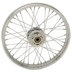 Drag Specialties Chrome 40 Spoke Front Wheel, 21" X 2.15" Non-ABS
