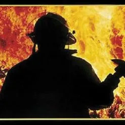 Rumbling Pride Firefighter Silhouette Flag