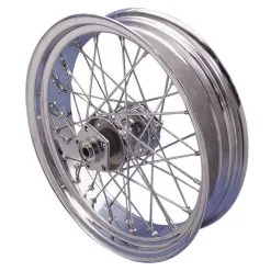 V-Twin Manufacturing 40-Spoke Complete Chrome Rear Wheel, 18" X 4.5"