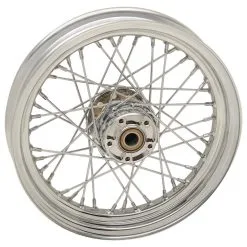Drag Specialties 40 Spoke Chrome Front Wheel, 16" X 3", ABS