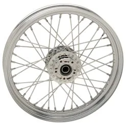 Drag Specialties 40 Spoke Chrome Front Wheel, 19" X 2.5", ABS