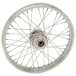 Drag Specialties 40 Spoke Chrome Front Wheel, 21" X 2.15", Non-ABS