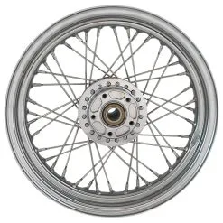 Drag Specialties 40 Spoke Chrome Front Wheel, 16" X 3", Non-ABS