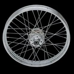 Drag Specialties 40 Spoke Laced Chrome Front Wheel, 21" X 2.15"