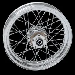 Drag Specialties 40 Spoke Laced Chrome Front Wheel, 16" X 3"