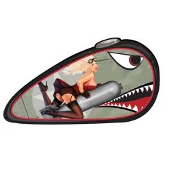 Lethal Threat Designs Lethal Threat Bomber Girl Metal Gas Tank Sign