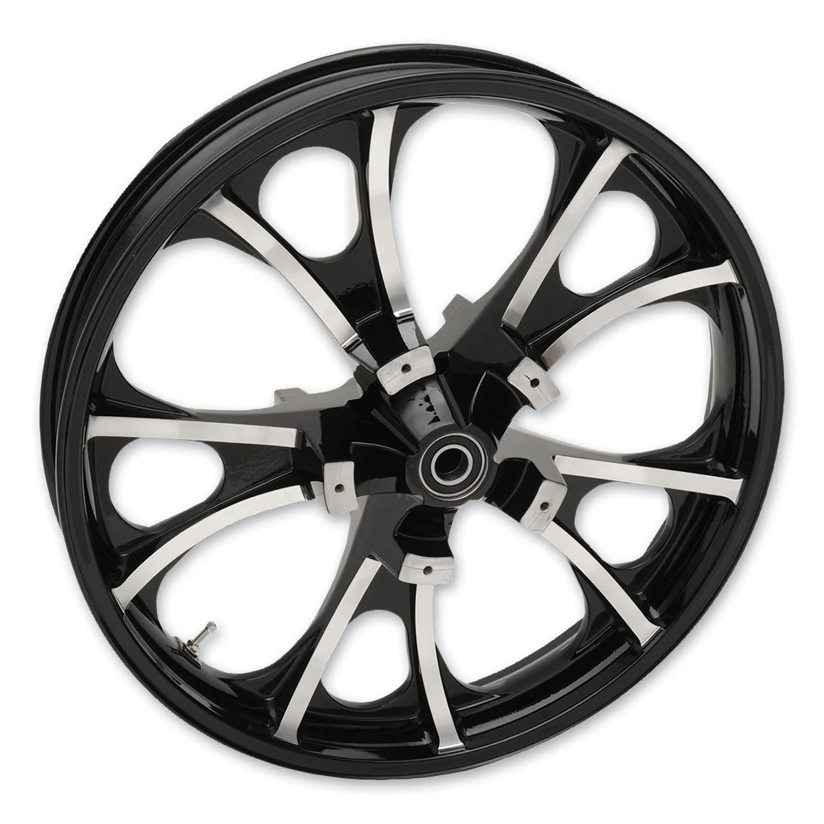 Coastal Moto Largo Cast Black Contrast Cut Front Wheel, 21" X 3.5" Non-ABS
