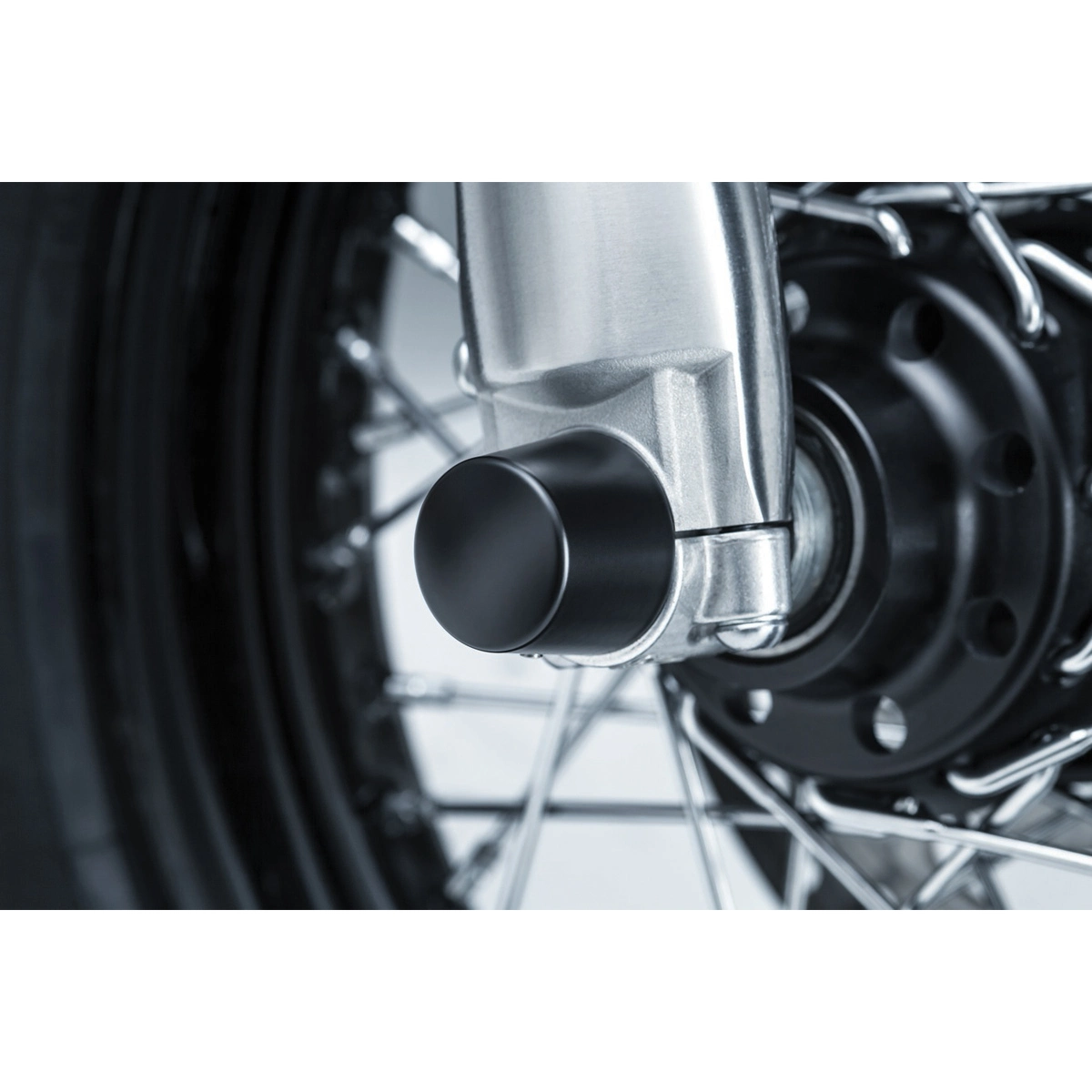 Kuryakyn Front Satin Black Axle Nut Cover Set